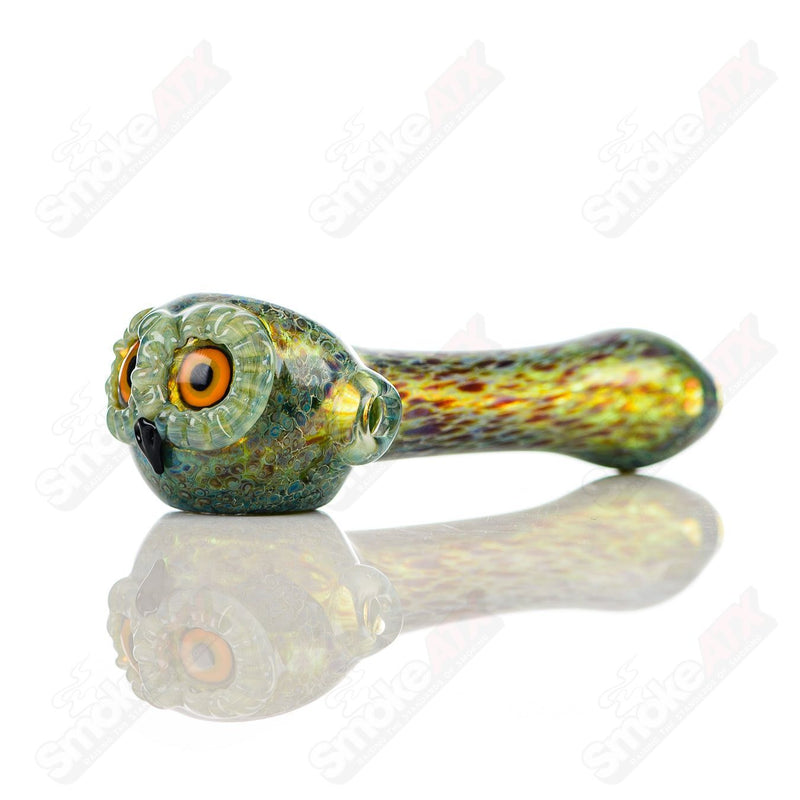 Blue Spotted Owl Spoon Four Winds Flameworks - Smoke ATX