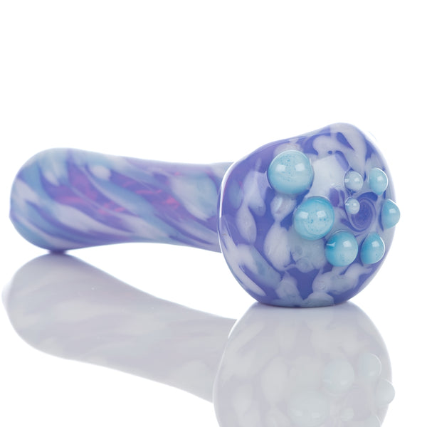 #4 Purple Splatter Spoon Pipe Adventures In Glass Blowing - Smoke ATX