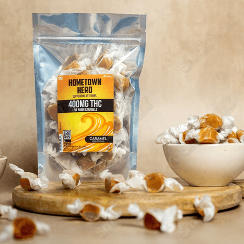 400mg Caramel Delta-9 Live Rosin Taffy Hometown Hero - Smoke ATX
