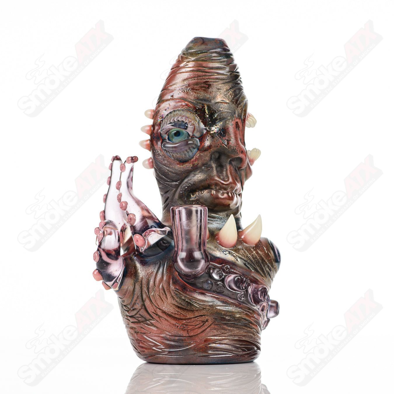 CFL Saltacc Creepy Chappy (Green Exotic Frit/Peacock/Voodoo/Aurora Frit) Aquarius x SALT - Smoke ATX