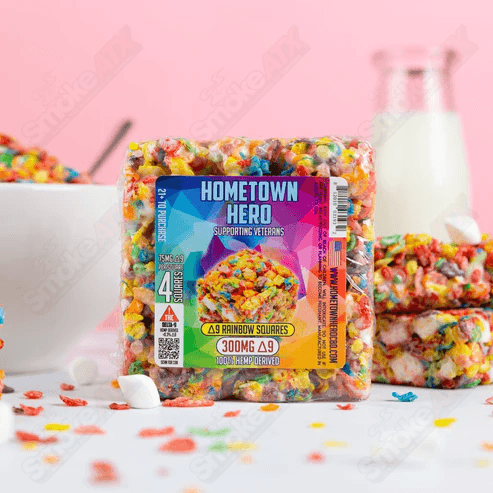 300mg Rainbow Delta 9 Squares Hometown Hero - Smoke ATX