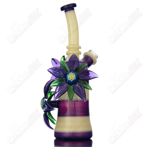 Yellow & Purple Habitat X Kimmo Glass Flower Rig - Smoke ATX