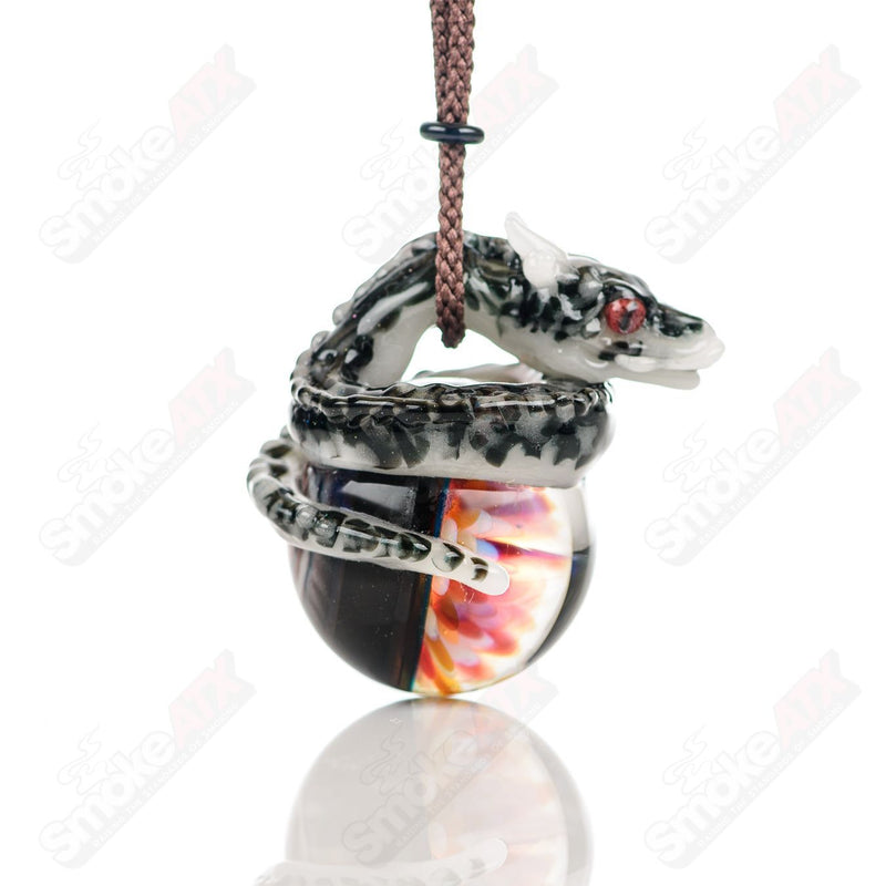 Dragon Flower Pendant Kengtaro Glass - Smoke ATX