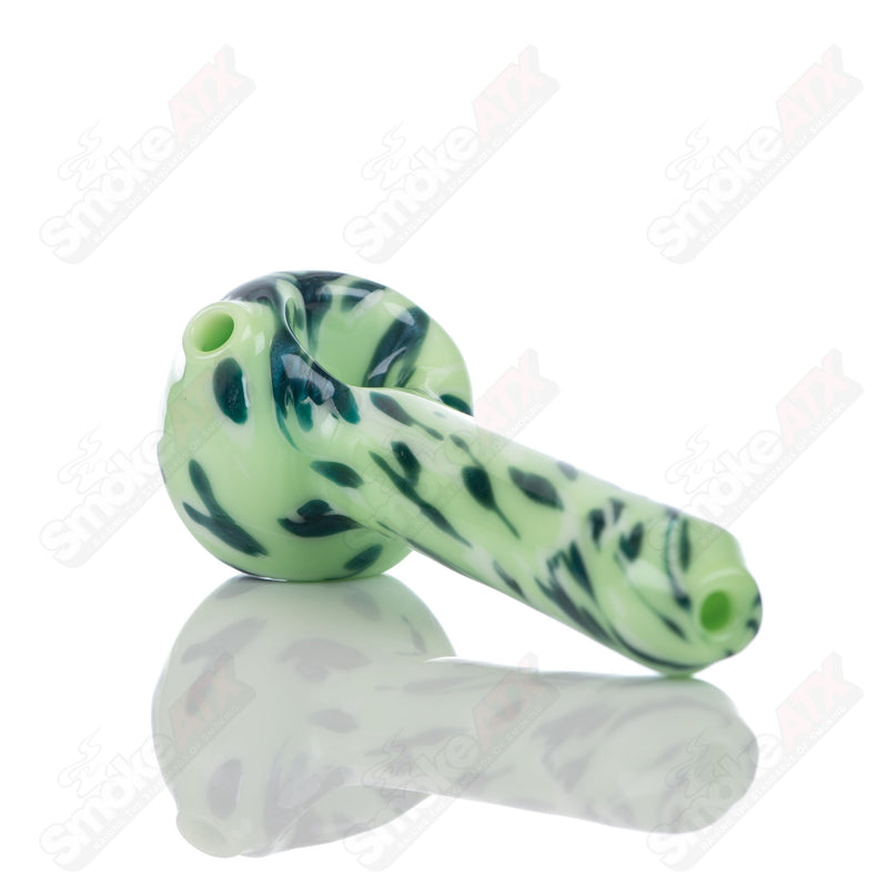 #1 Kiwi Splatter Spoon Pipe Adventures In Glass Blowing