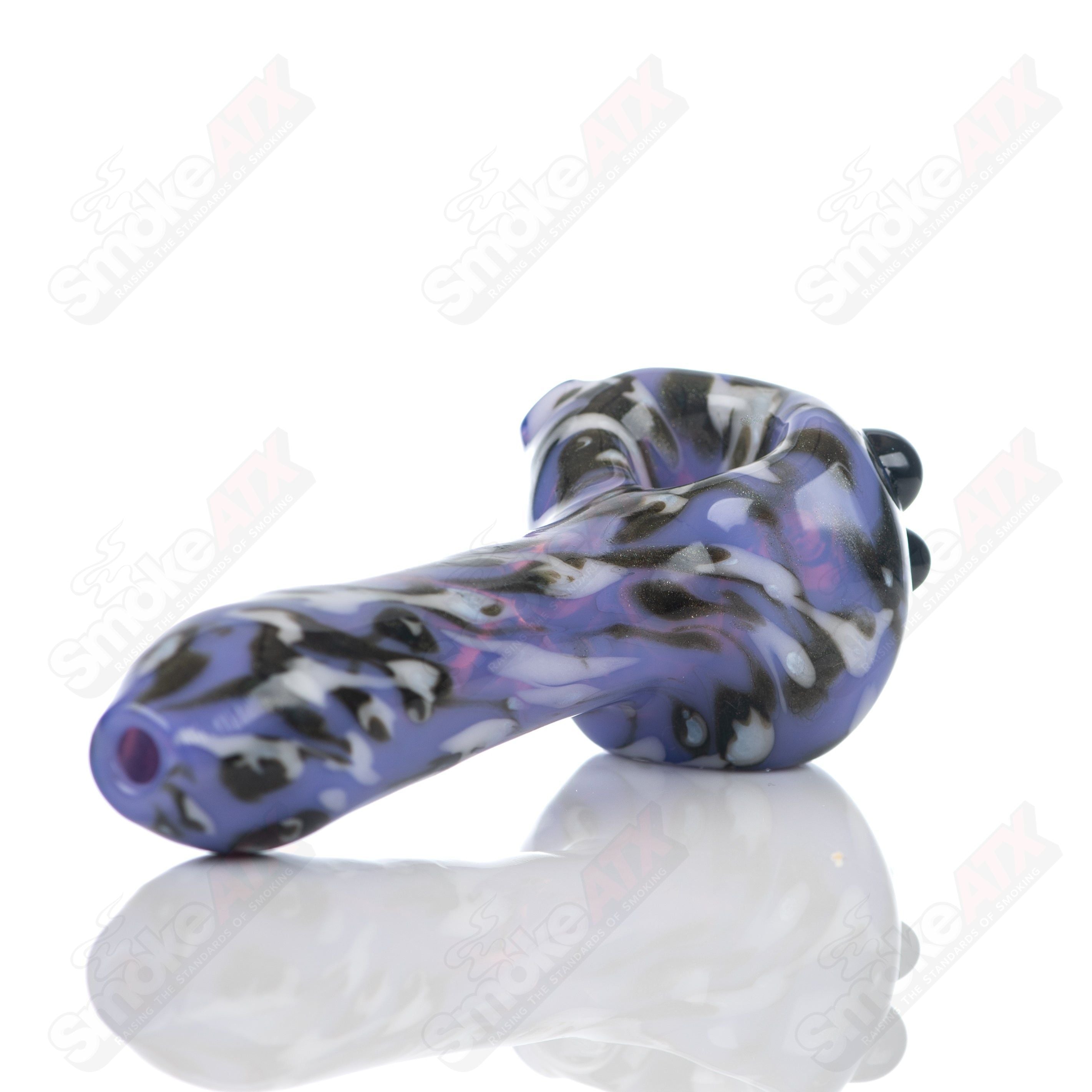 #5 Purple Splatter Spoon Pipe Adventures In Glass Blowing - Smoke ATX
