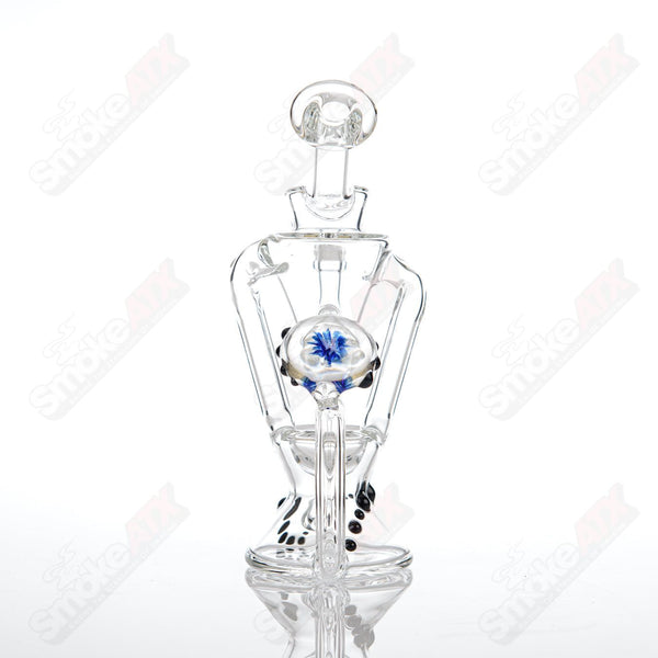 Clear Dual Uptake Recycler King Leo Glass - Smoke ATX