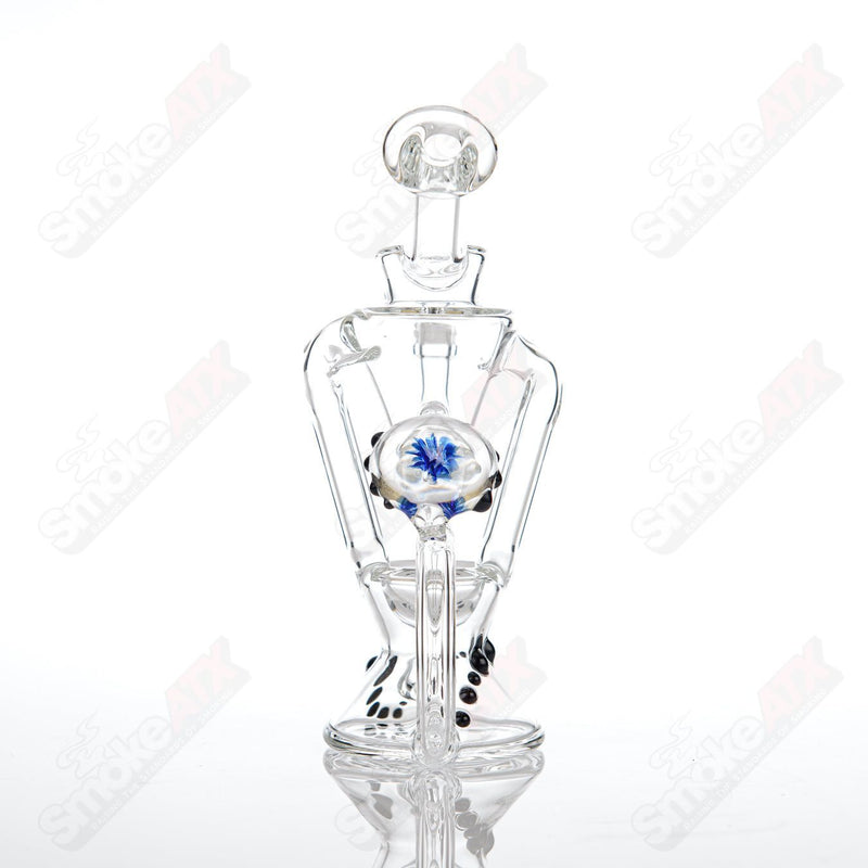 Clear Dual Uptake Recycler King Leo Glass - Smoke ATX