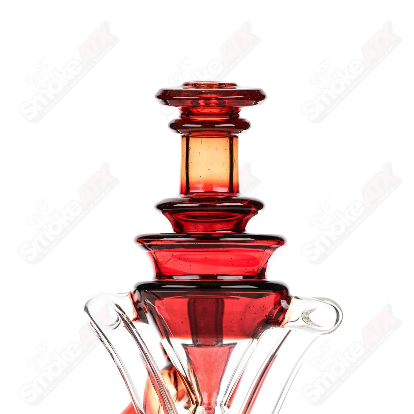 10mm V2 Double Up Experimental Blood Orange Recycler Cerio Glass - Smoke ATX