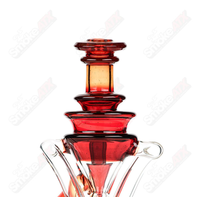 10mm V2 Double Up Experimental Blood Orange Recycler Cerio Glass - Smoke ATX