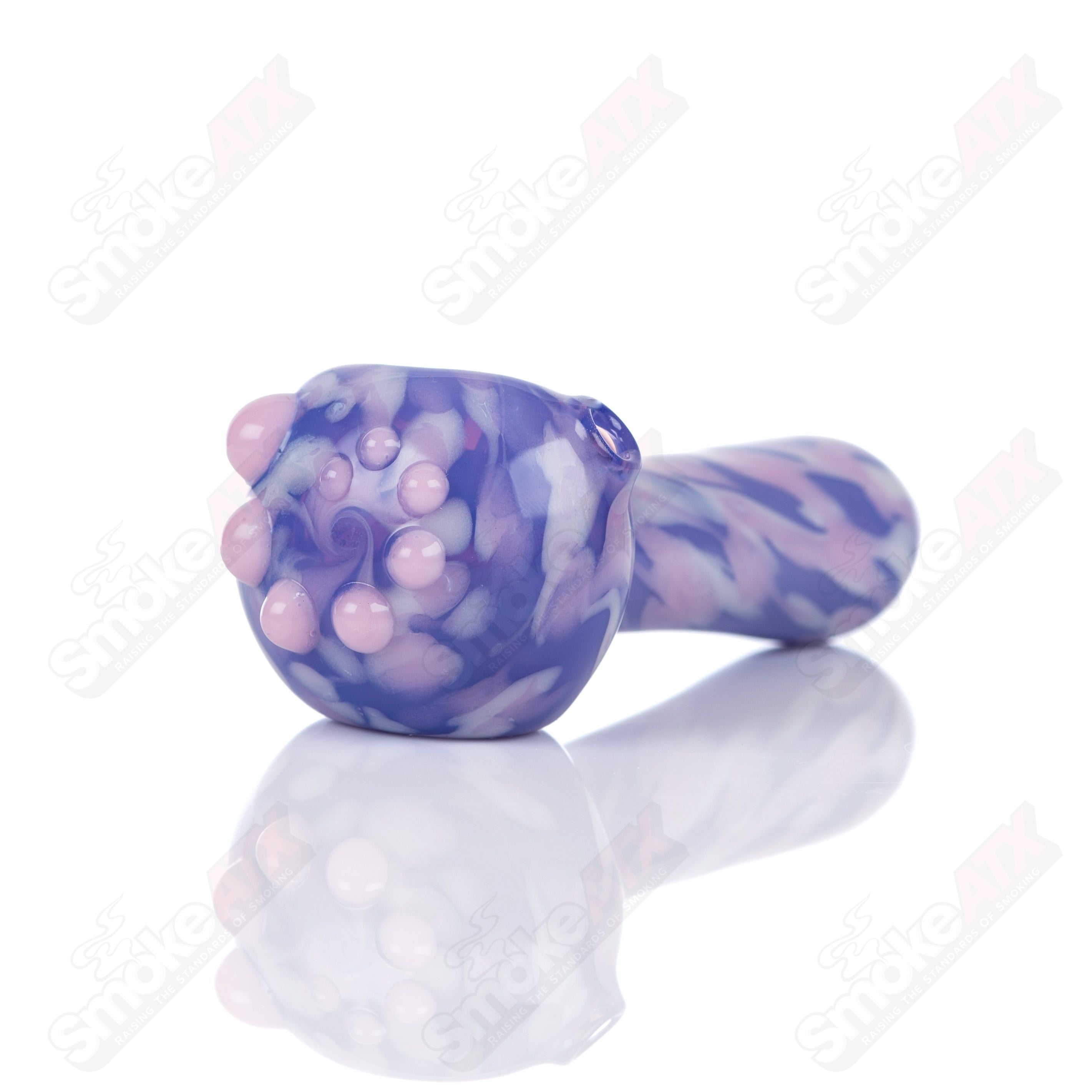 #3 Purple Splatter Spoon Pipe Adventures In Glass Blowing - Smoke ATX