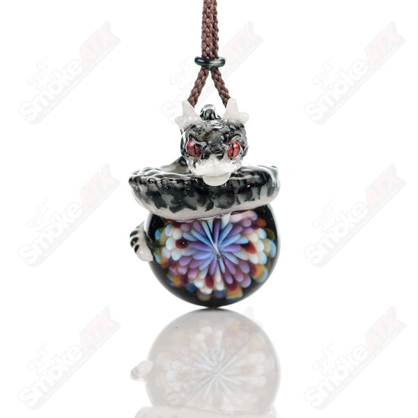 Dragon Flower Pendant Kengtaro Glass - Smoke ATX