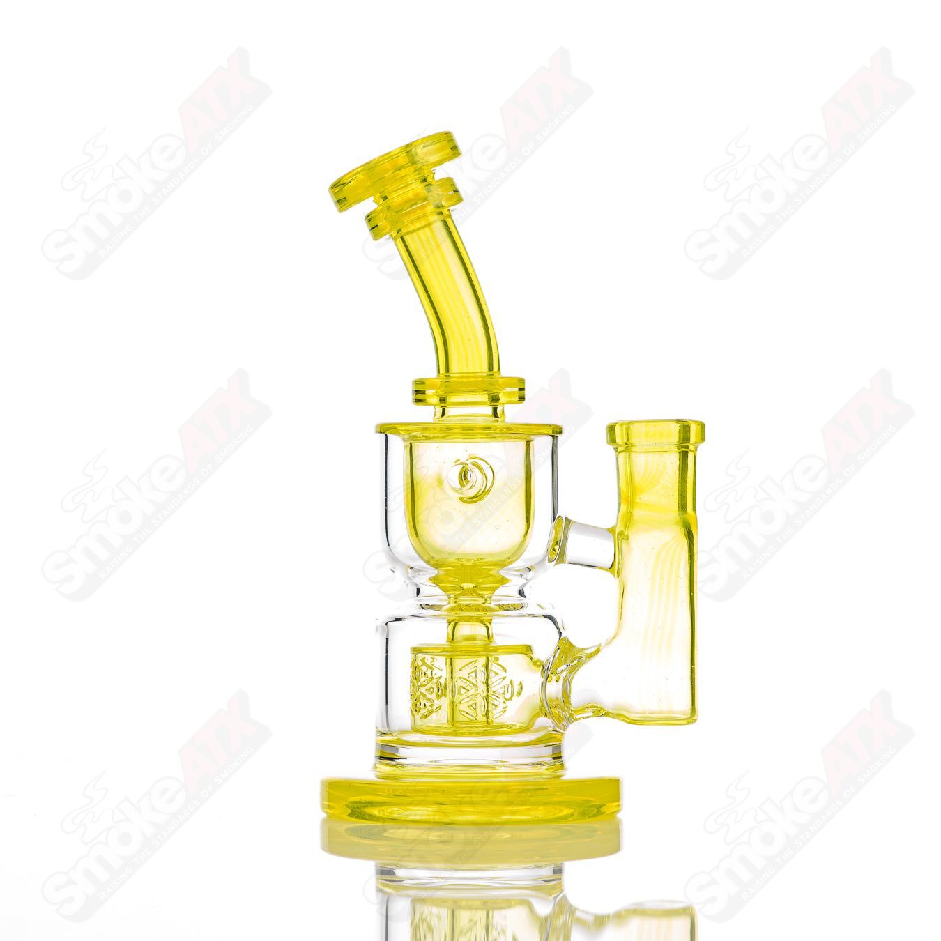 8in 14mm Hourglass Taurus Incycler Fat Boy Glass Citron - Smoke ATX