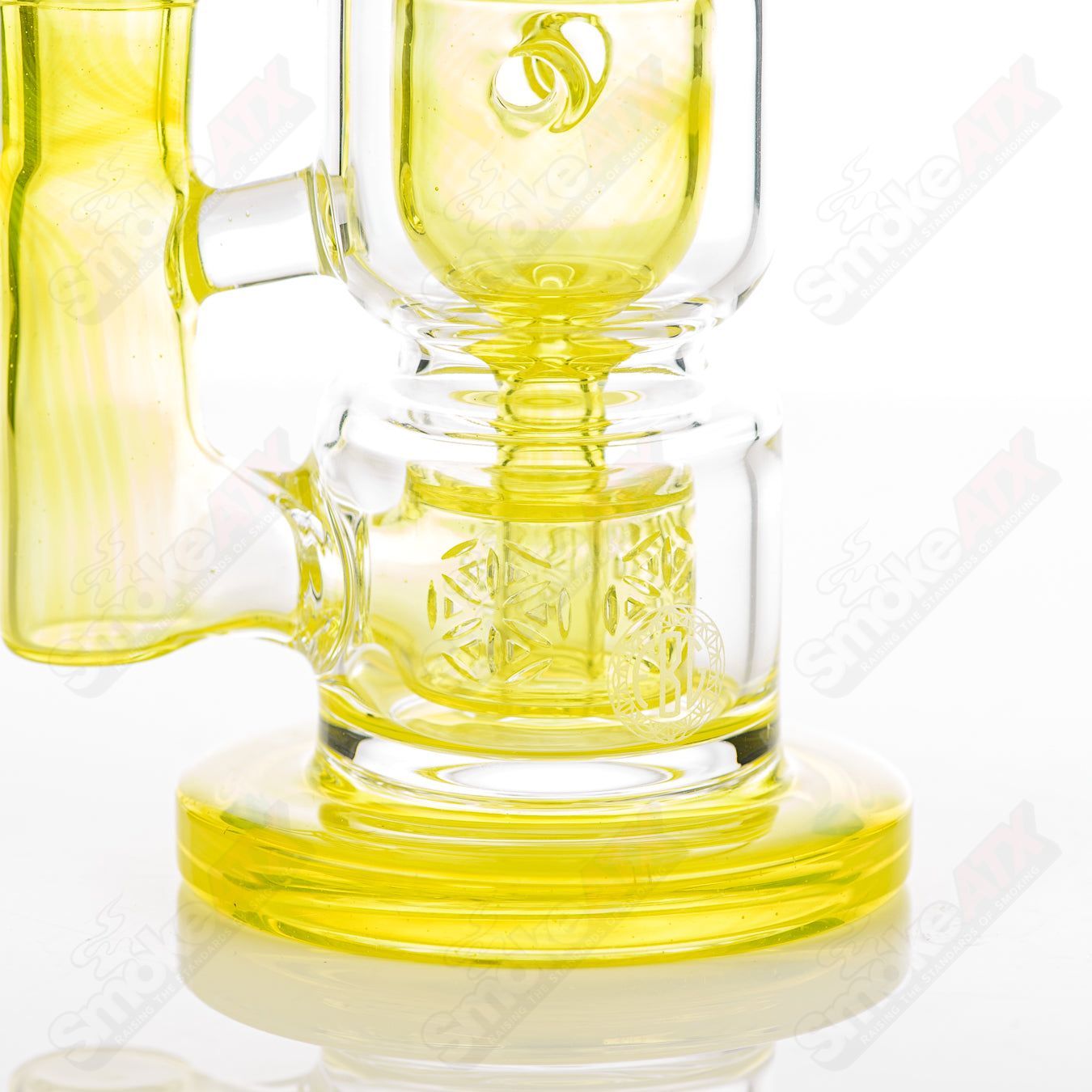 8in 14mm Hourglass Taurus Incycler Fat Boy Glass Citron - Smoke ATX
