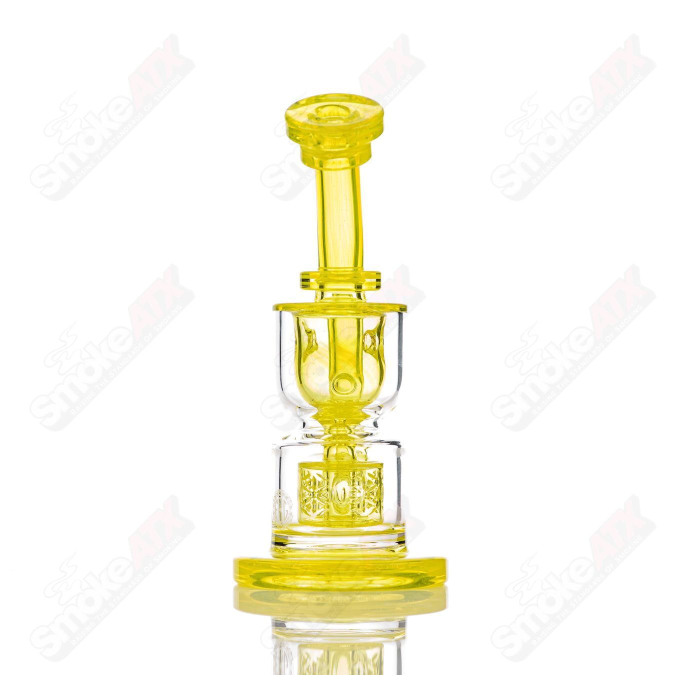 8in 14mm Hourglass Taurus Incycler Fat Boy Glass Citron - Smoke ATX