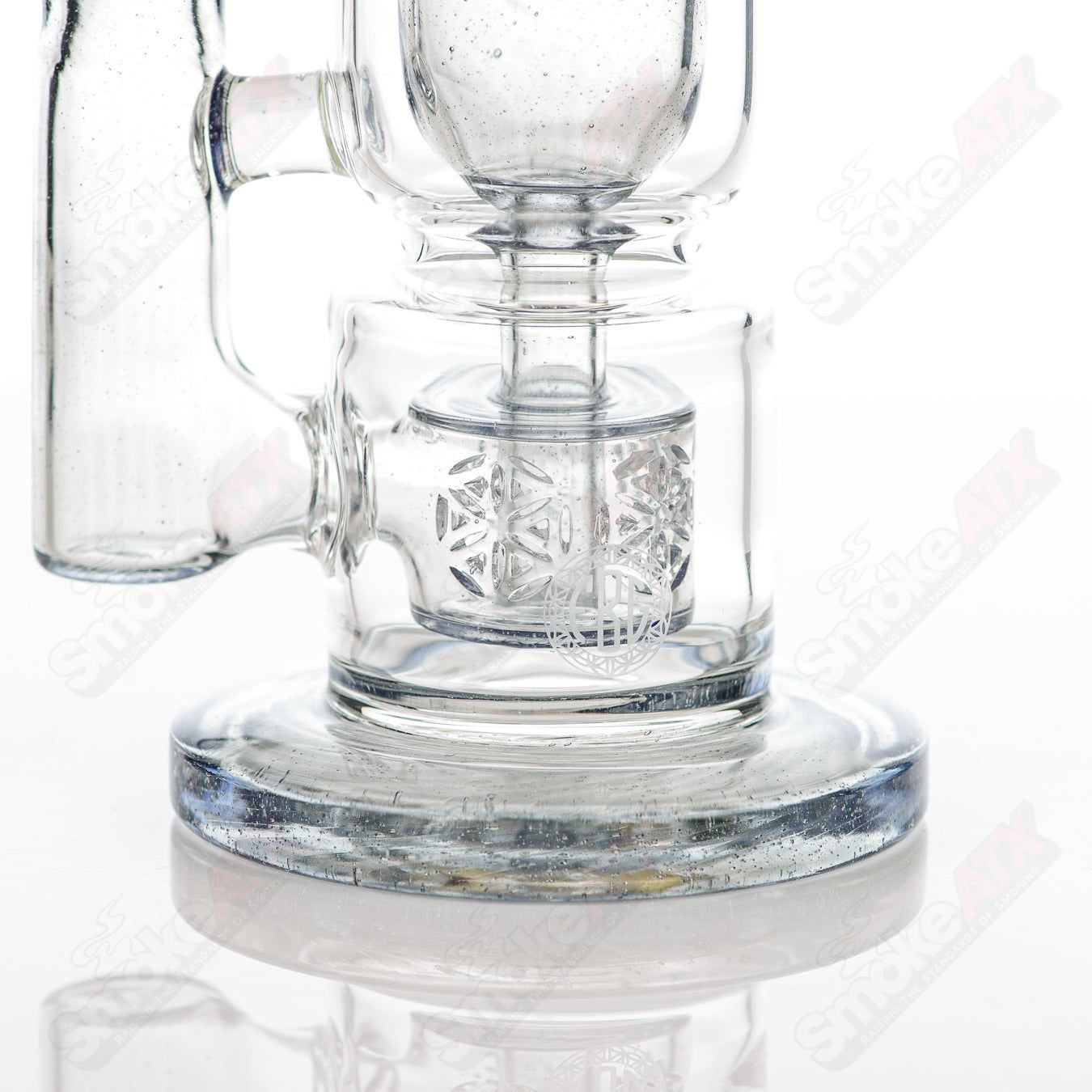 8in 14mm Hourglass Taurus Incycler Fat Boy Glass Elixer - Smoke ATX