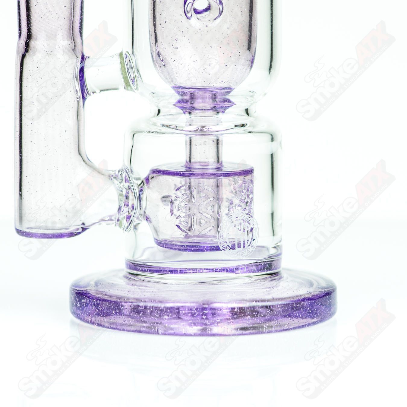 8in 14mm Hourglass Taurus Incycler Fat Boy Glass Elixer - Smoke ATX