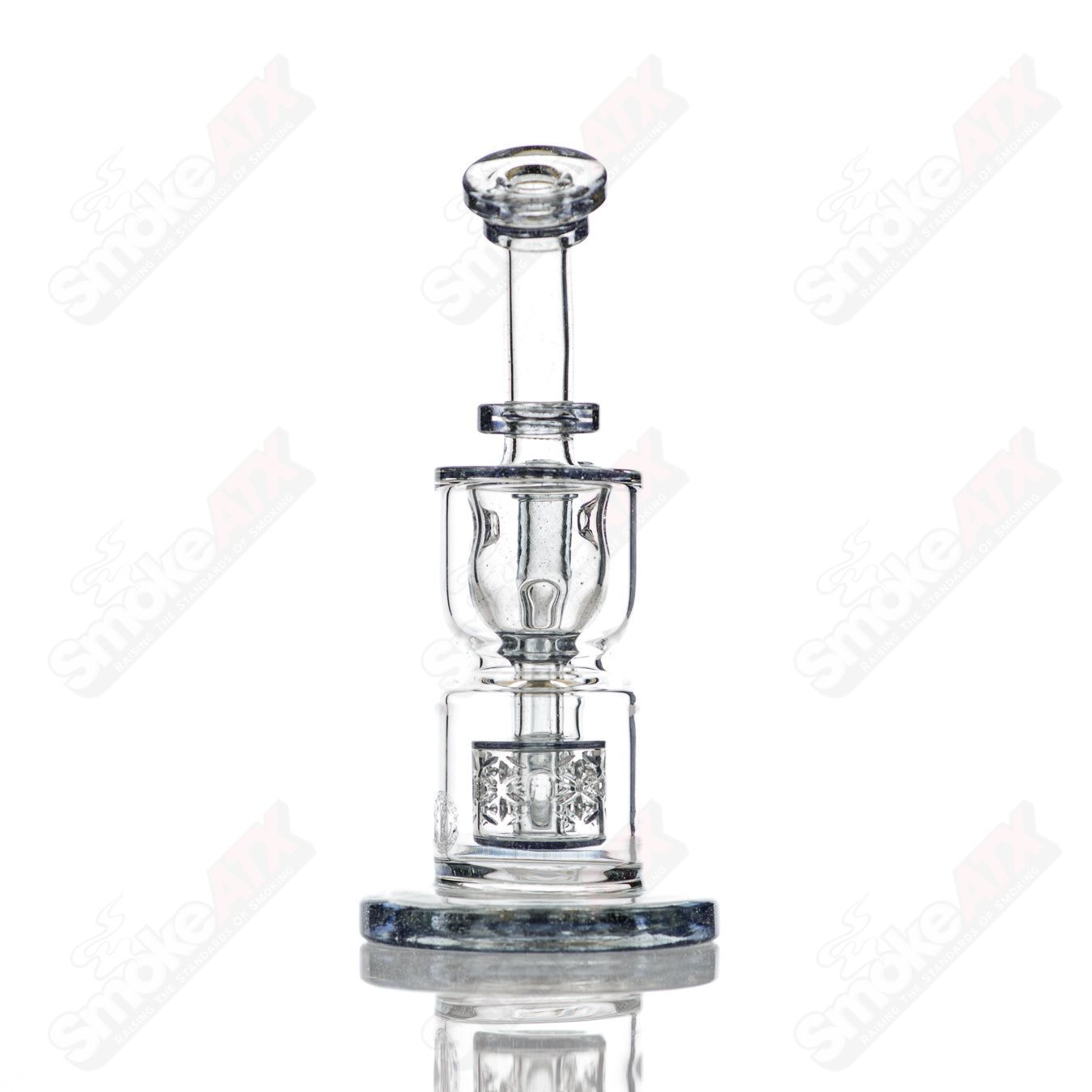 8in 14mm Hourglass Taurus Incycler Fat Boy Glass Elixer - Smoke ATX