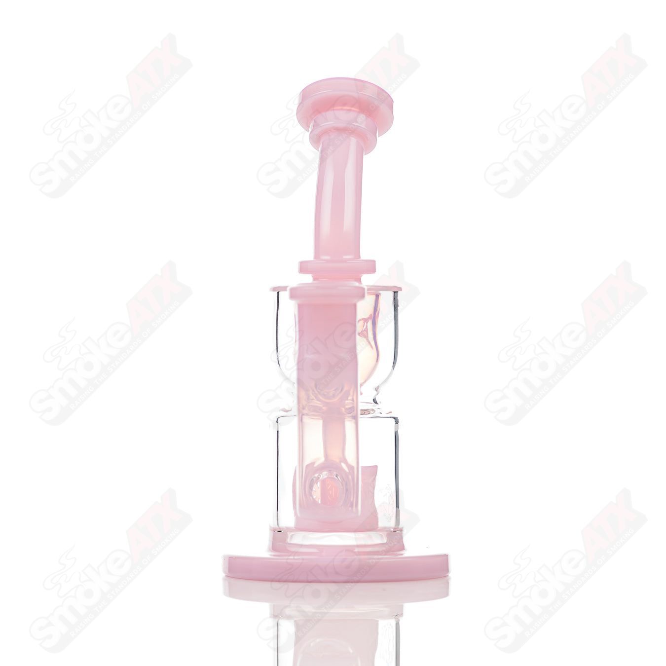 8in 14mm Hourglass Taurus Incycler Fat Boy Glass Pink - Smoke ATX