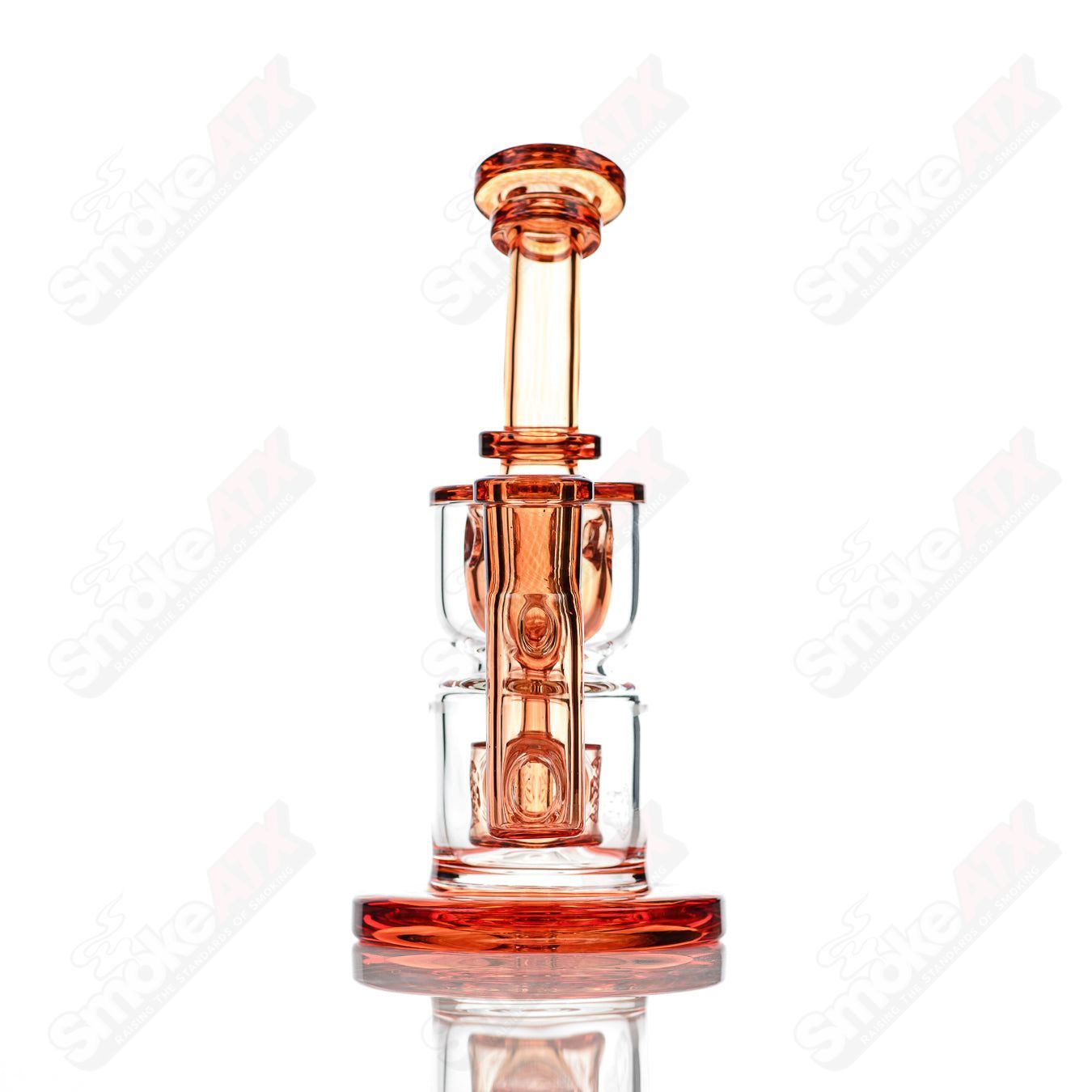 8in 14mm Hourglass Taurus Incycler Fat Boy Glass Sun Stone - Smoke ATX