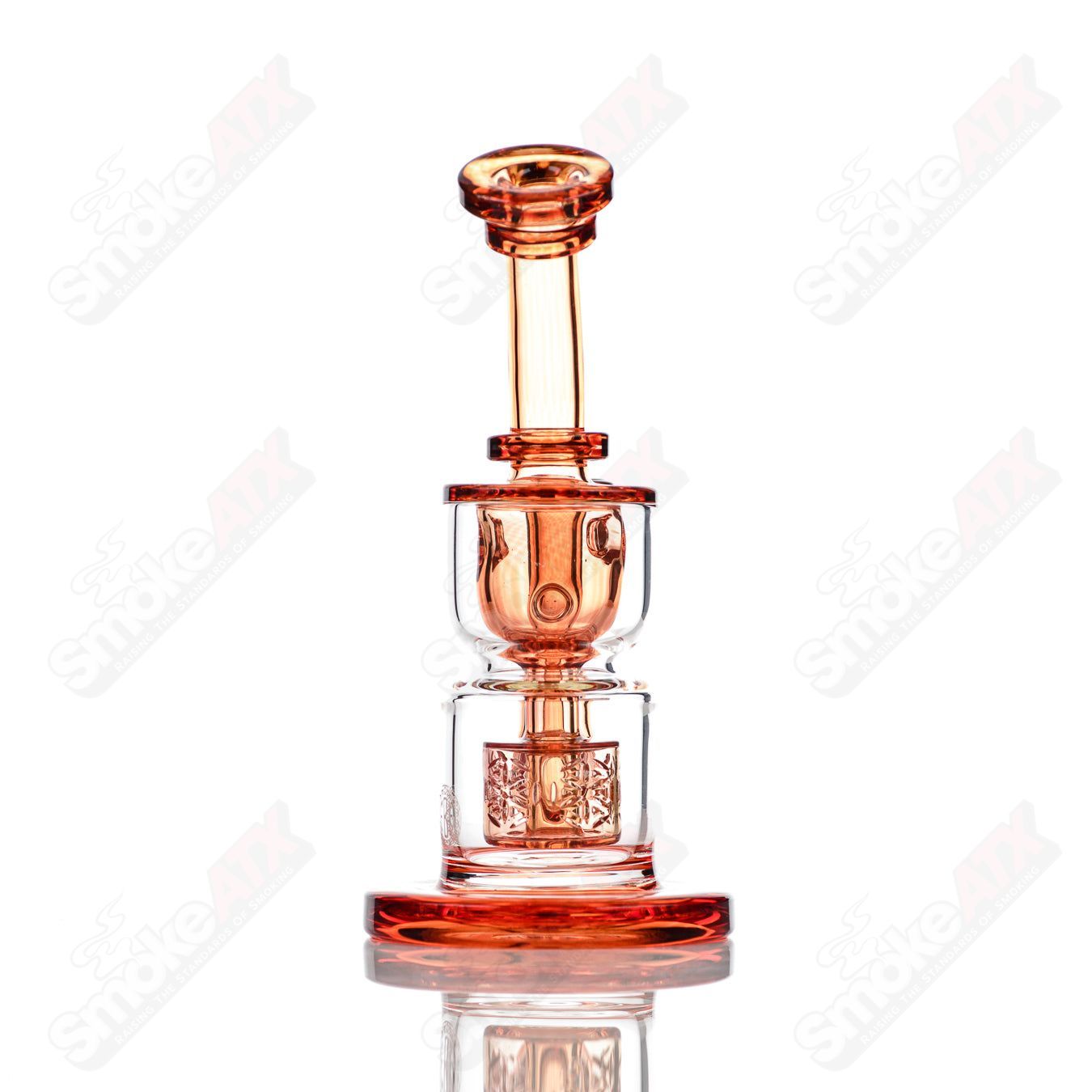 8in 14mm Hourglass Taurus Incycler Fat Boy Glass Sun Stone - Smoke ATX