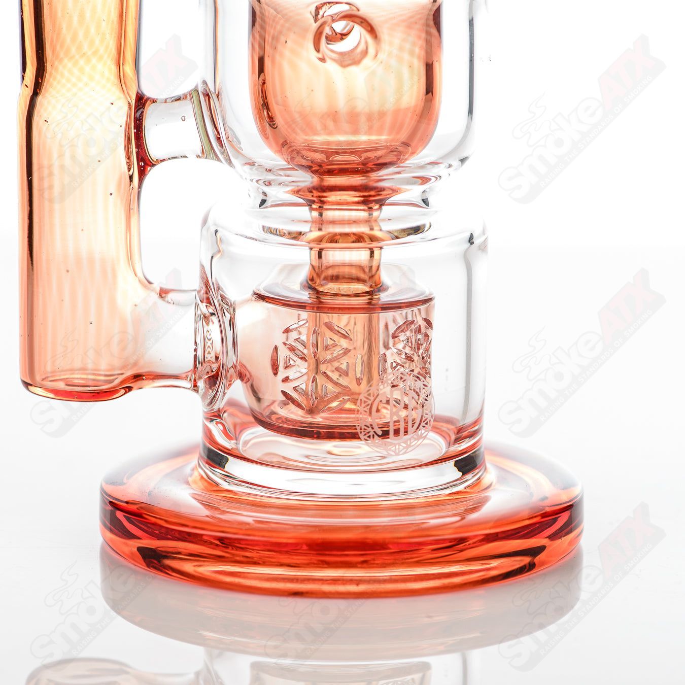 8in 14mm Hourglass Taurus Incycler Fat Boy Glass Sun Stone - Smoke ATX