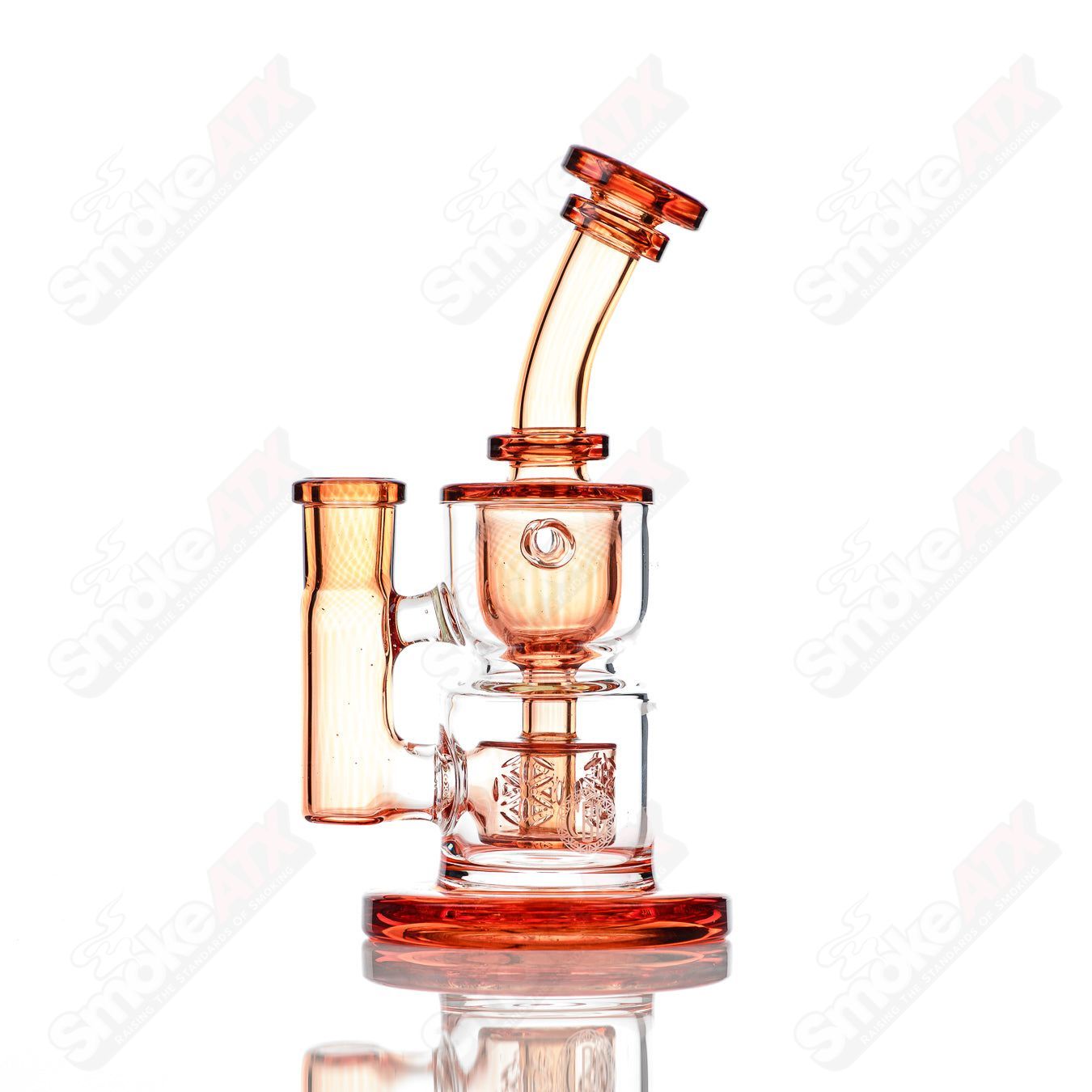 8in 14mm Hourglass Taurus Incycler Fat Boy Glass Sun Stone - Smoke ATX