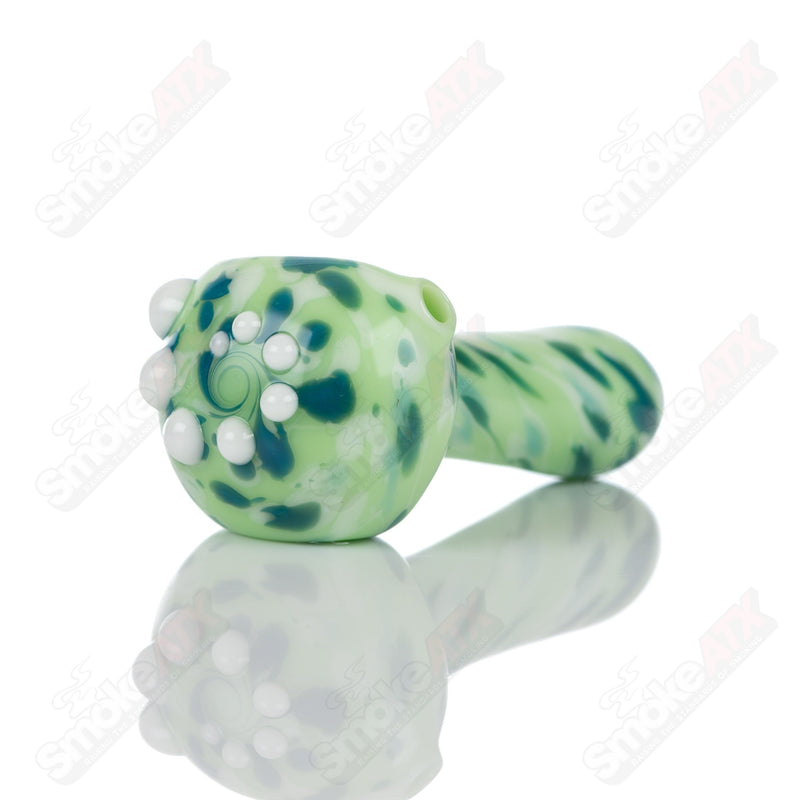 #3 Kiwi Splatter Spoon Pipe Adventures In Glass Blowing
