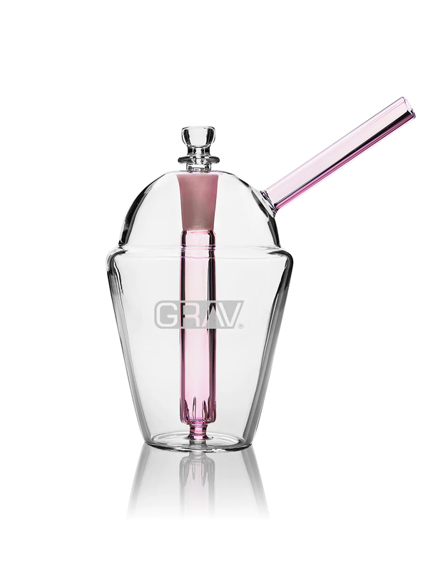 Clear/Pink Slush Cup Bubbler Grav - Smoke ATX