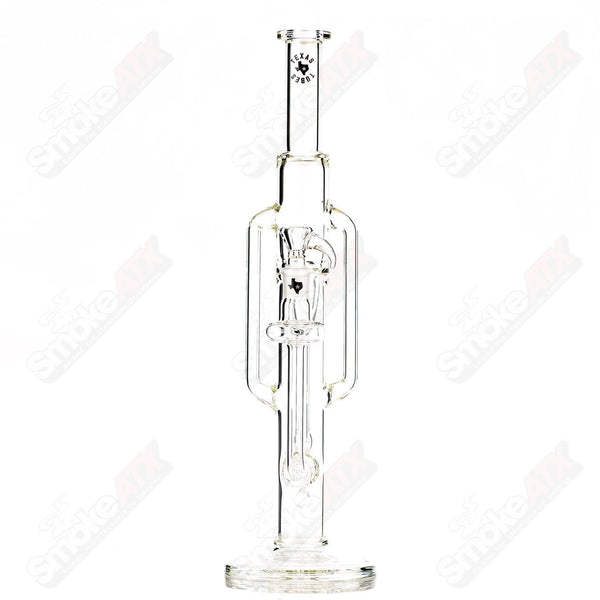 18in 18mm Twin Uptake Klein Recycler Texas Tubes - Smoke ATX