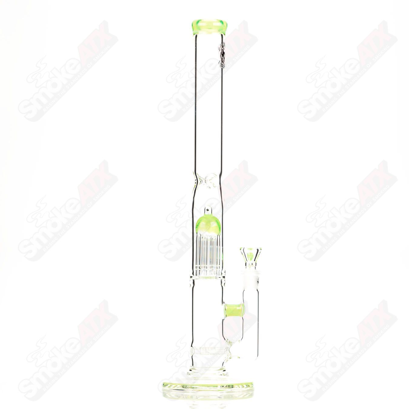 20in 18mm Dual Stemline 8 Arm (Green Slyme) Texas Tubes - Smoke ATX