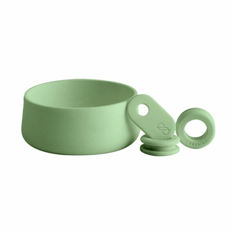SESSION GOODS SILICONE ACCESSORIES FOR  WATER PIPE W/ FOOTER 2 GROMMET & 1 PULL STEM TAB - CELERY GREEN - Smoke ATX