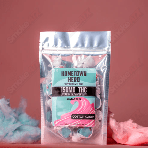 150mg Cotton Candy Delta-9 Live Rosin Taffy Hometown Hero - Smoke ATX