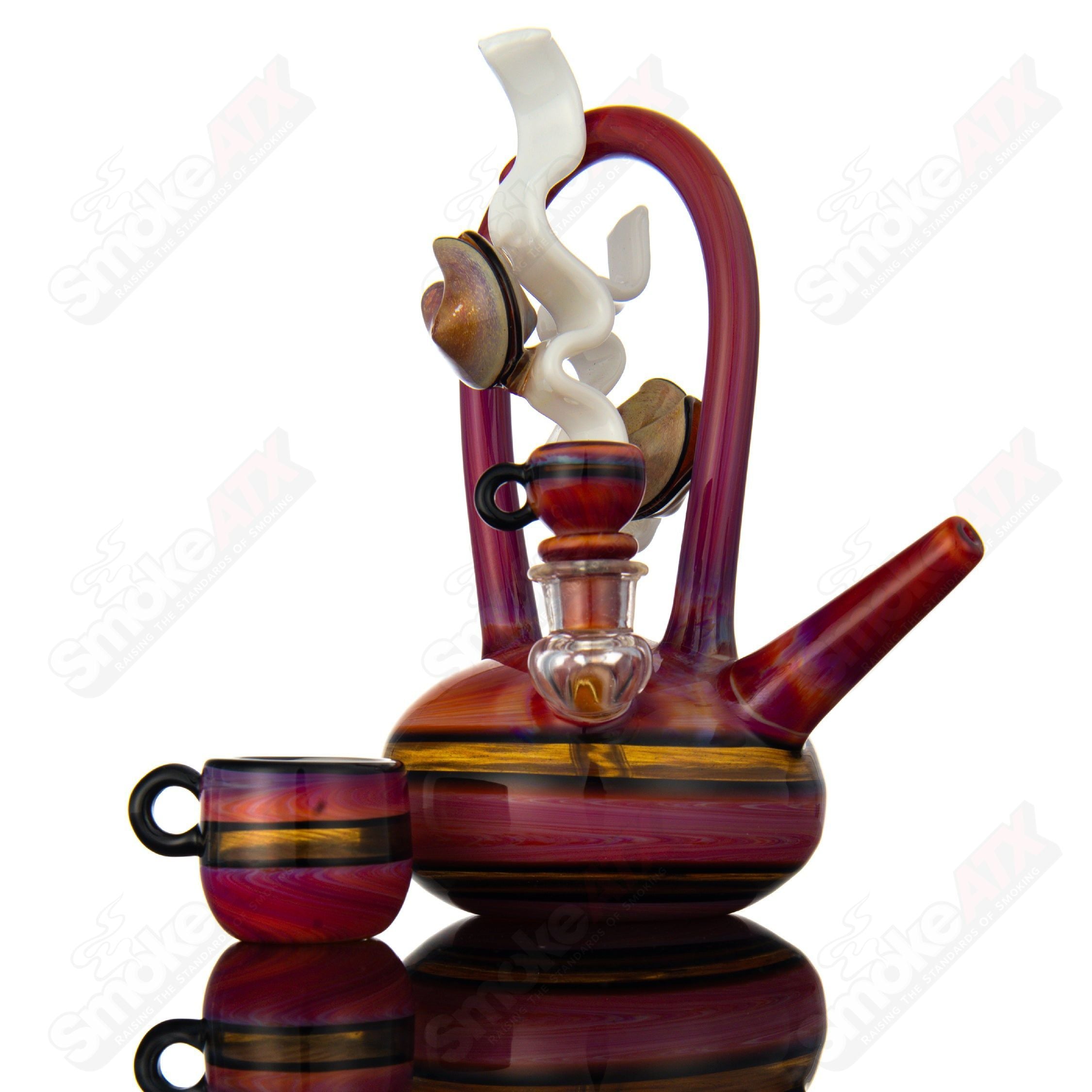 Teapot w/ Slide Dux Glass - Smoke ATX