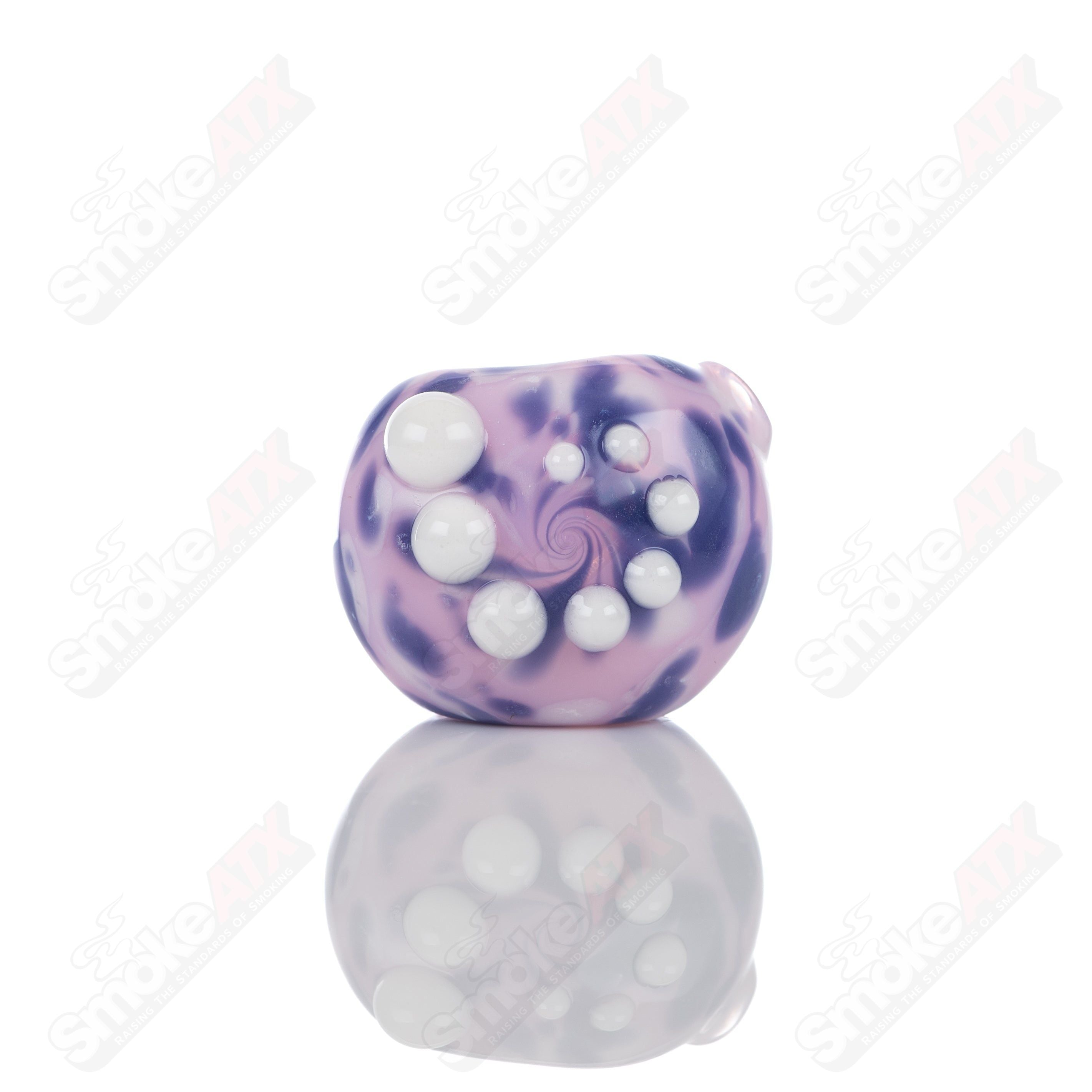 #5 Pink Splatter Spoon Pipe Adventures In Glass Blowing - Smoke ATX