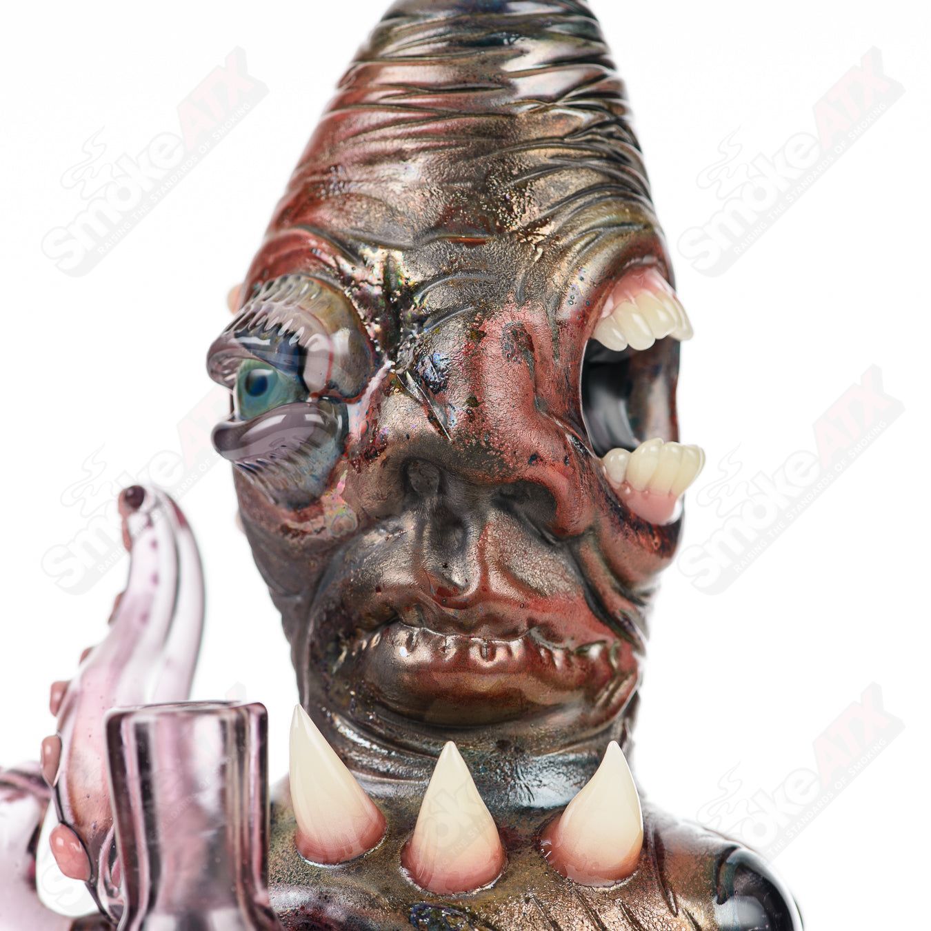 CFL Saltacc Creepy Chappy (Green Exotic Frit/Peacock/Voodoo/Aurora Frit) Aquarius x SALT - Smoke ATX