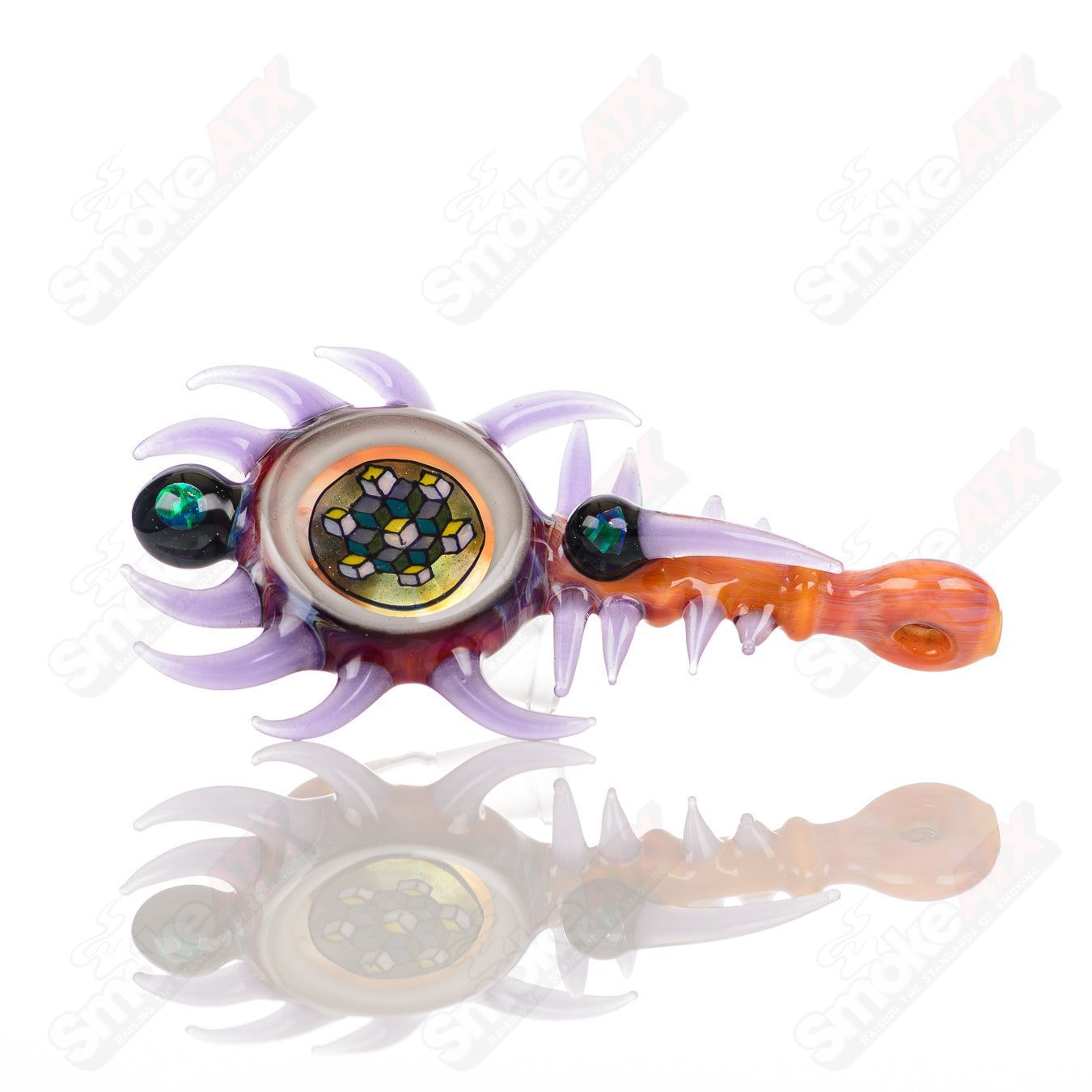 Fillacello Horn Pendant Rig (Seredipity w/ Opal Accents) Freeek Glass - Smoke ATX