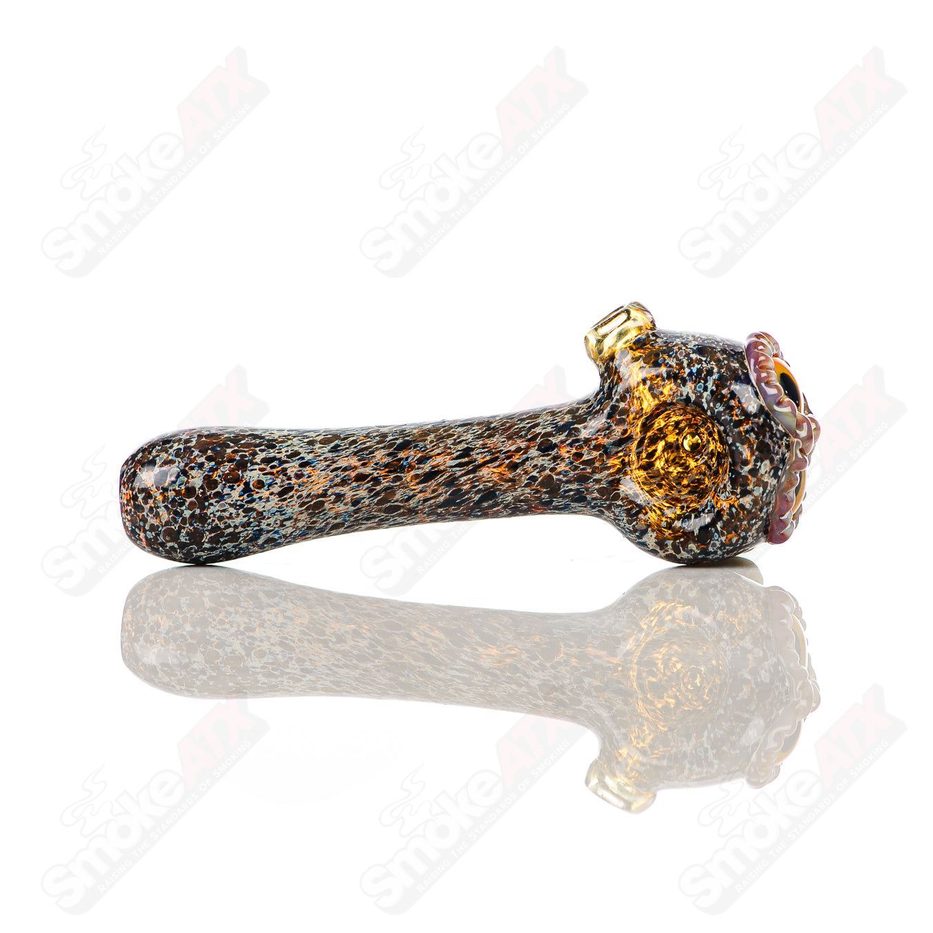 Black Spotted Owl Spoon Four Winds Flameworks - Smoke ATX