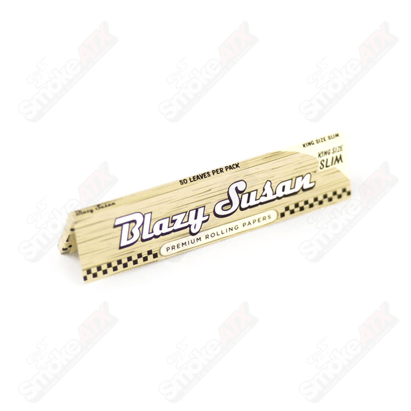 King Size Slim Unbleached Rolling Papers Blazy Susan - Smoke ATX