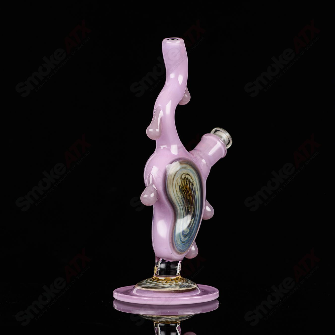 #1 Dali Melting Clock Rig w Opal Accent by Scoby Glass - Smoke ATX