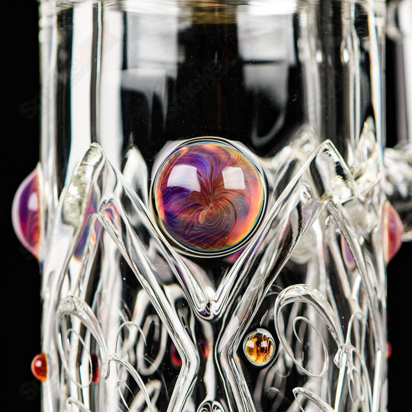 #1 Elementum Membrane Tube with Color Dots Avant-Garde Glass - Smoke ATX