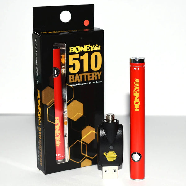HONEYSTICK 510 SLIM TWIST BATTERY 500MAH - RED - Smoke ATX