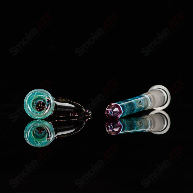 Tube (Gold Amethyst/ White Lotus/ Neptune) w Bowl Indo x GD - Smoke ATX