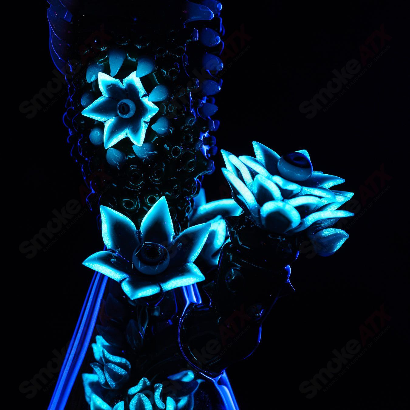 UV Saltactus Rig (India Green/Blush/Blue Glowstick) Unparalleled Glass x SALT - Smoke ATX