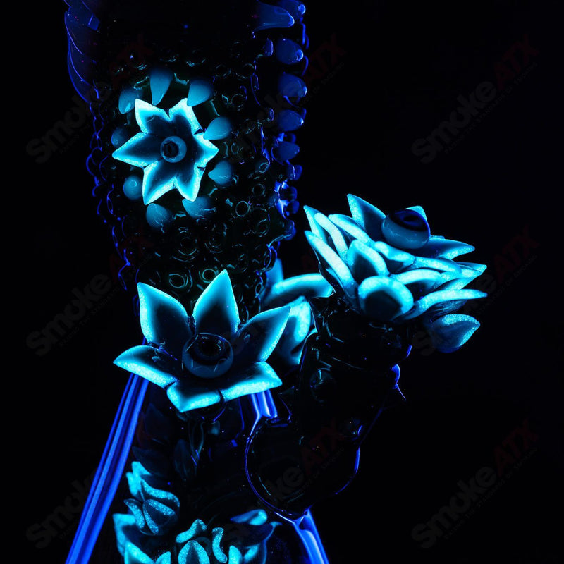 UV Saltactus Rig (India Green/Blush/Blue Glowstick) Unparalleled Glass x SALT - Smoke ATX