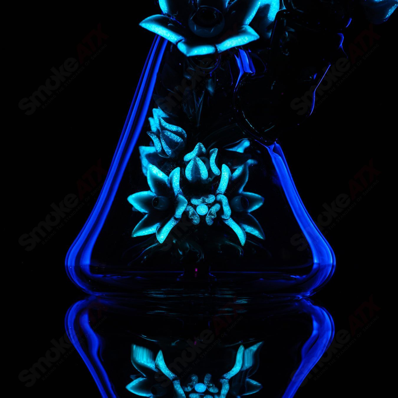 UV Saltactus Rig (India Green/Blush/Blue Glowstick) Unparalleled Glass x SALT - Smoke ATX
