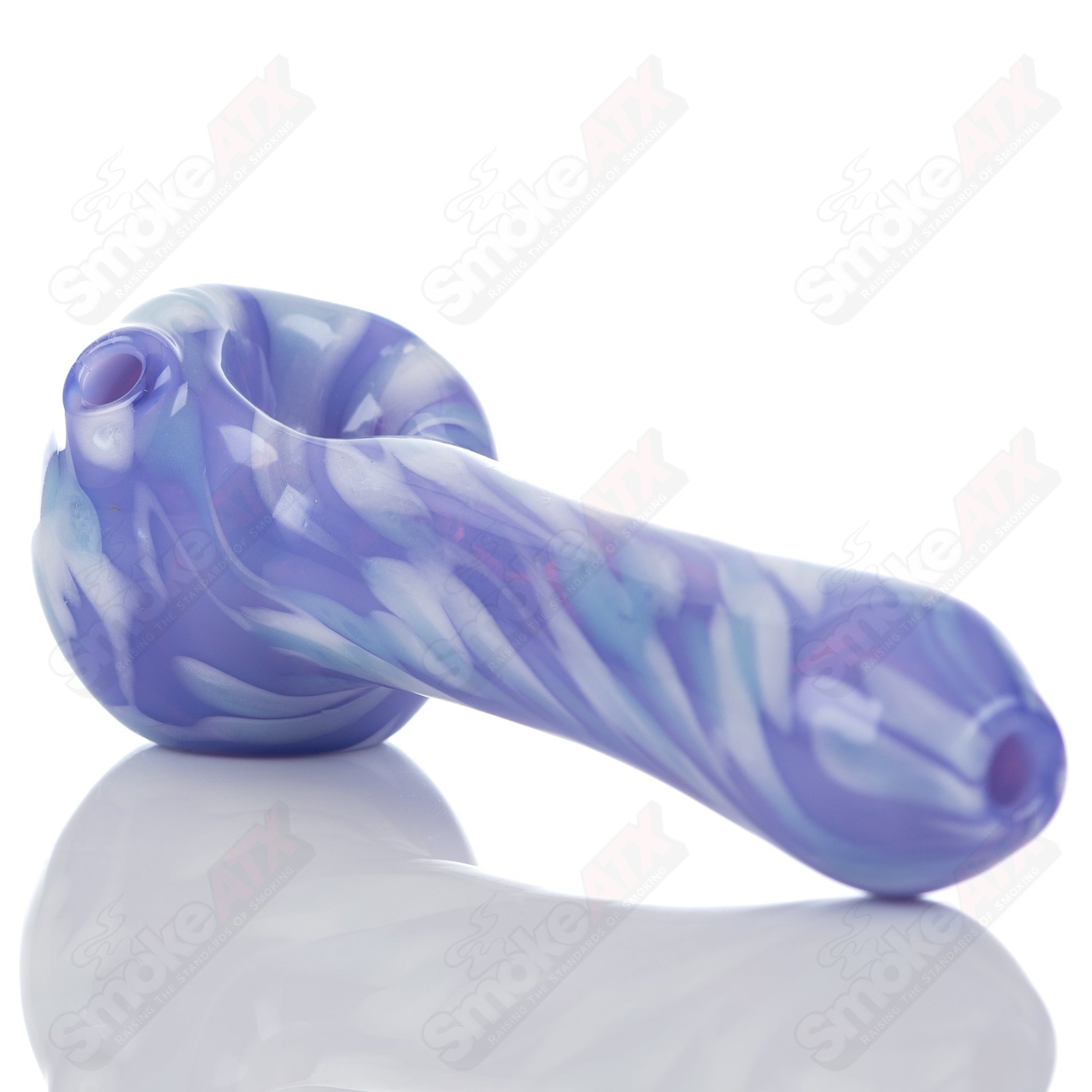 #4 Purple Splatter Spoon Pipe Adventures In Glass Blowing - Smoke ATX