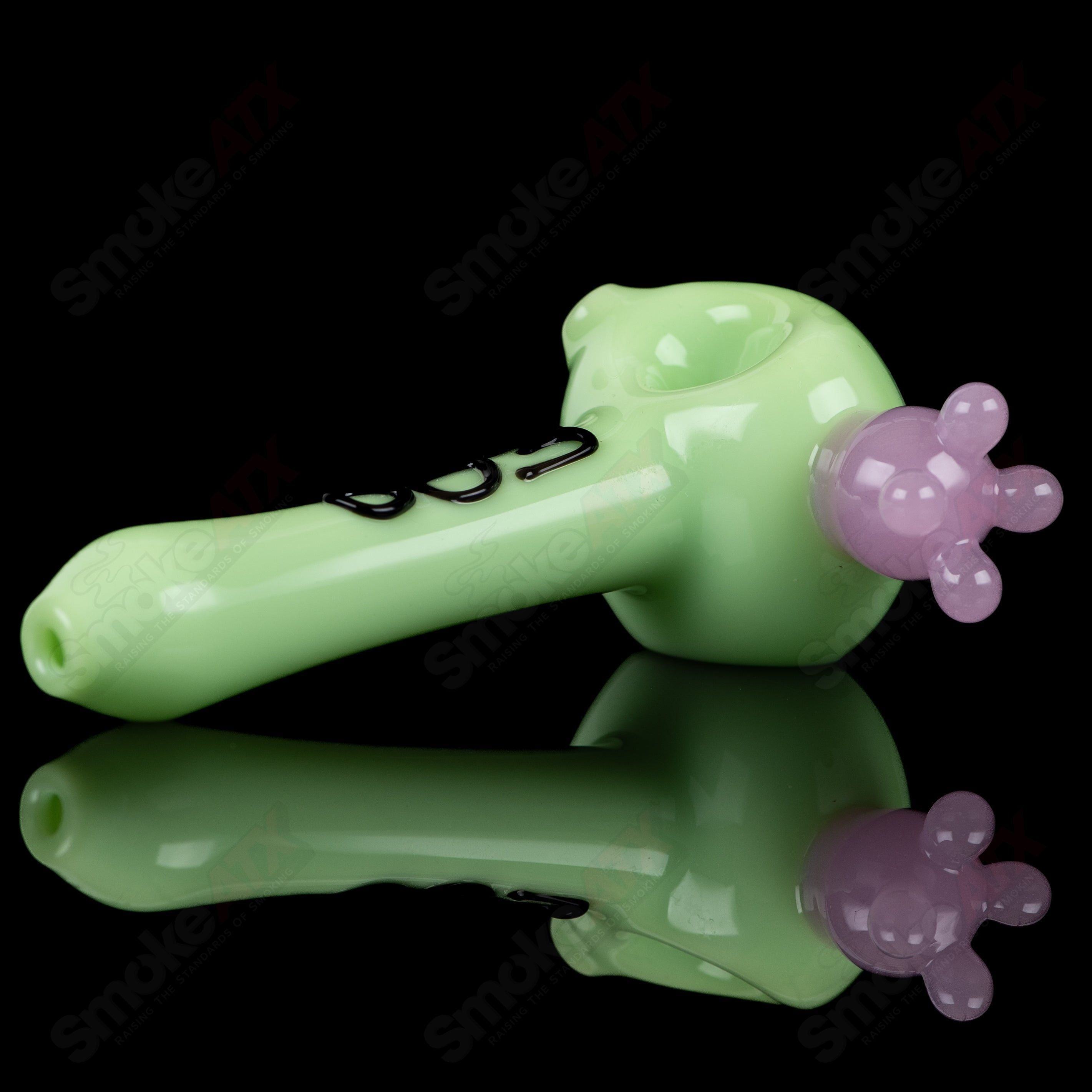 Kiwi Cow Print Spoon Pipe Adventures In Glass Blowing - Smoke ATX