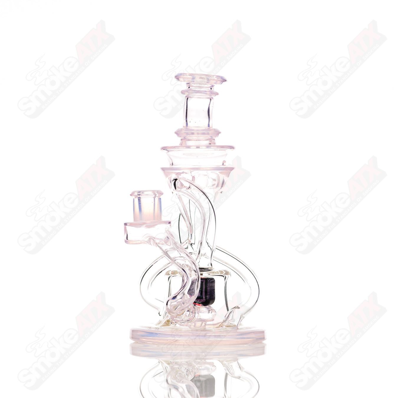 10mm V2 Double Up Ghost and Rose Quartz Recycler Cerio/Gathered Illusions Collab - Smoke ATX