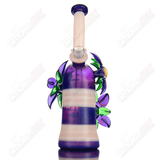 Yellow & Purple Habitat X Kimmo Glass Flower Rig - Smoke ATX