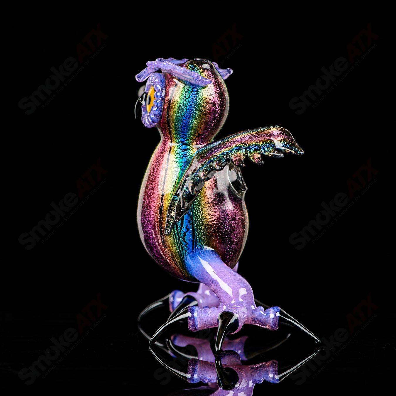 Dichro Owl Four Winds Flameworks x Turtle Time - Smoke ATX